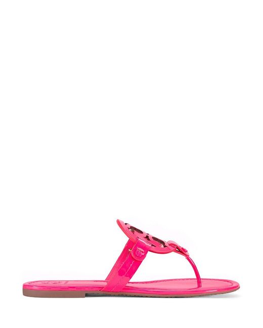Red patent leather tory burch sandals sale